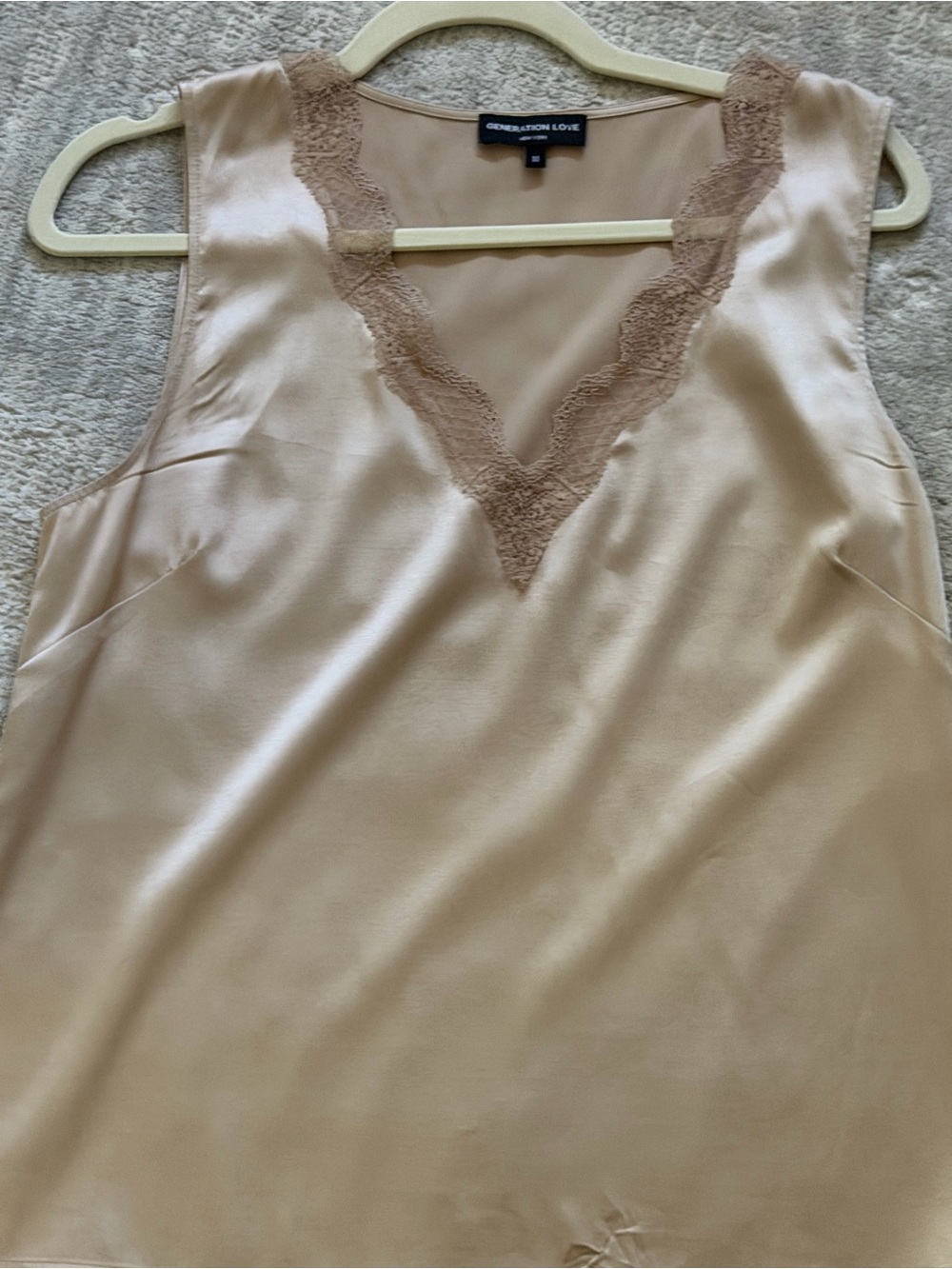 Generation Love Satin Lace-Trim Camisole in Nude Blush